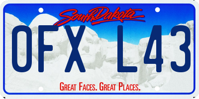 SD license plate 0FXL43