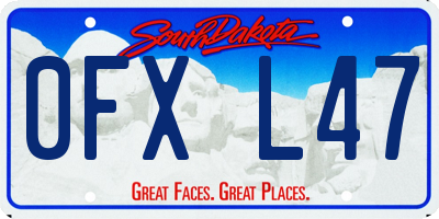 SD license plate 0FXL47