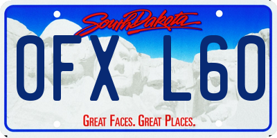 SD license plate 0FXL60