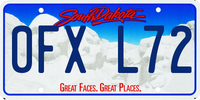 SD license plate 0FXL72
