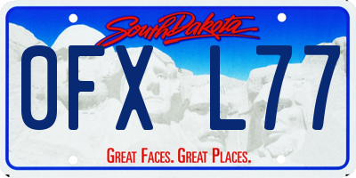 SD license plate 0FXL77