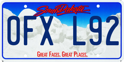 SD license plate 0FXL92