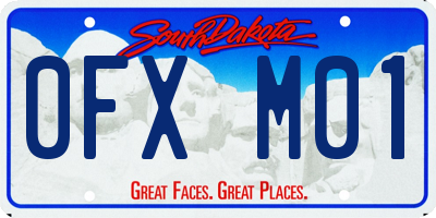 SD license plate 0FXM01