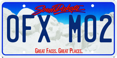 SD license plate 0FXM02