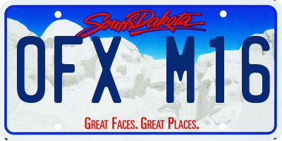 SD license plate 0FXM16