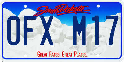 SD license plate 0FXM17