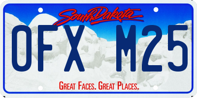 SD license plate 0FXM25