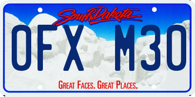 SD license plate 0FXM30