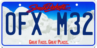SD license plate 0FXM32