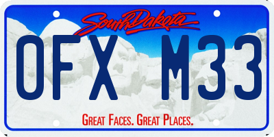 SD license plate 0FXM33