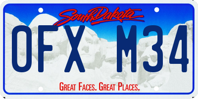 SD license plate 0FXM34