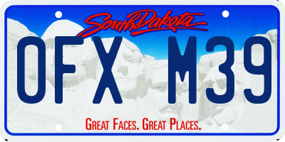 SD license plate 0FXM39