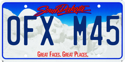 SD license plate 0FXM45