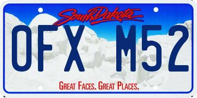 SD license plate 0FXM52