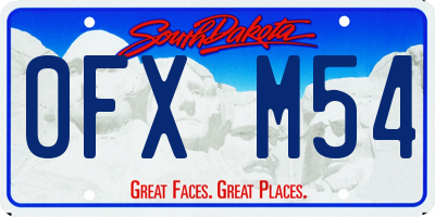 SD license plate 0FXM54