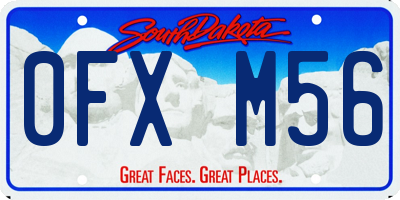 SD license plate 0FXM56