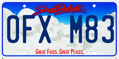 SD license plate 0FXM83