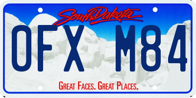 SD license plate 0FXM84