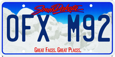 SD license plate 0FXM92