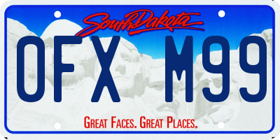 SD license plate 0FXM99