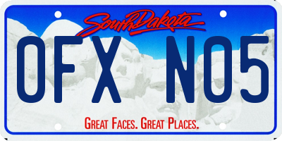 SD license plate 0FXN05