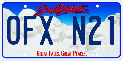 SD license plate 0FXN21