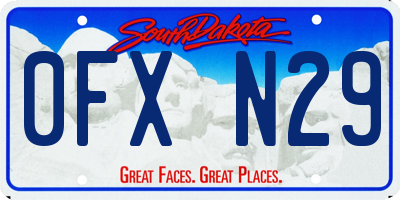 SD license plate 0FXN29