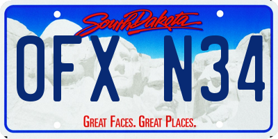SD license plate 0FXN34