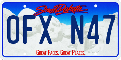 SD license plate 0FXN47