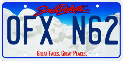 SD license plate 0FXN62