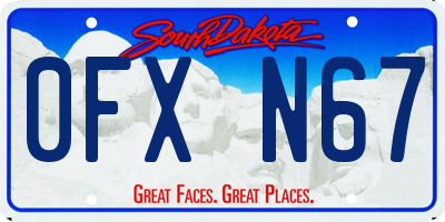 SD license plate 0FXN67