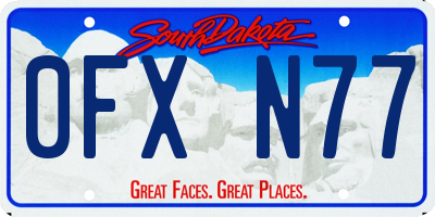SD license plate 0FXN77