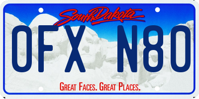 SD license plate 0FXN80