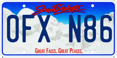 SD license plate 0FXN86