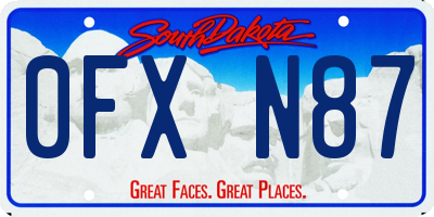 SD license plate 0FXN87