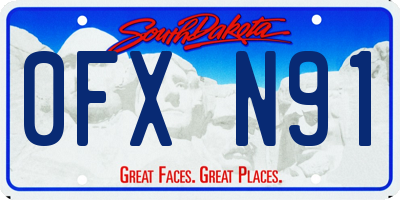 SD license plate 0FXN91