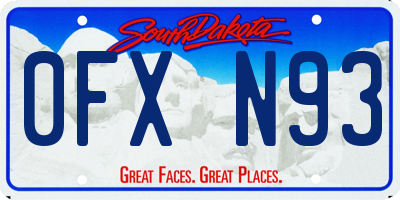 SD license plate 0FXN93