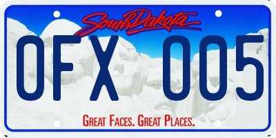 SD license plate 0FXO05