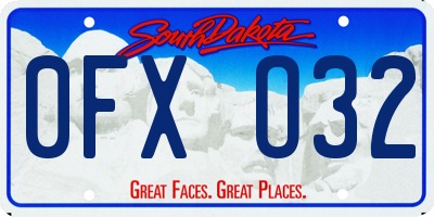 SD license plate 0FXO32