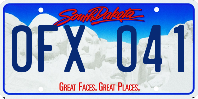 SD license plate 0FXO41