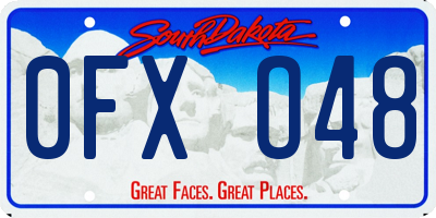SD license plate 0FXO48