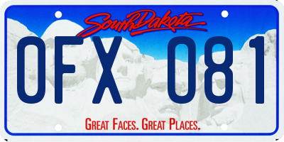 SD license plate 0FXO81