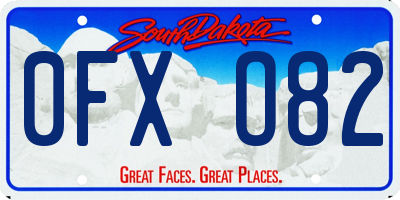 SD license plate 0FXO82