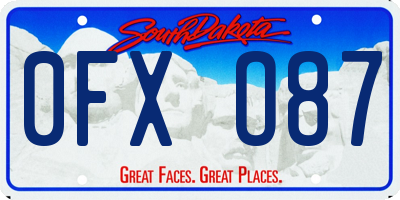 SD license plate 0FXO87