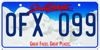 SD license plate 0FXO99