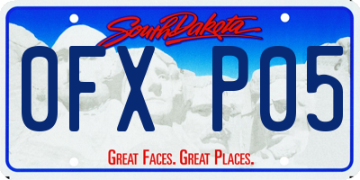 SD license plate 0FXP05