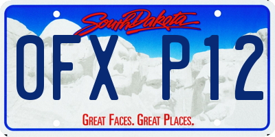SD license plate 0FXP12