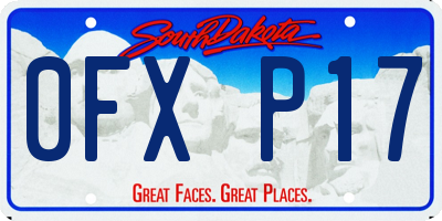 SD license plate 0FXP17