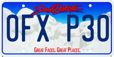 SD license plate 0FXP30