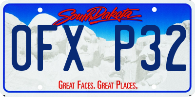 SD license plate 0FXP32
